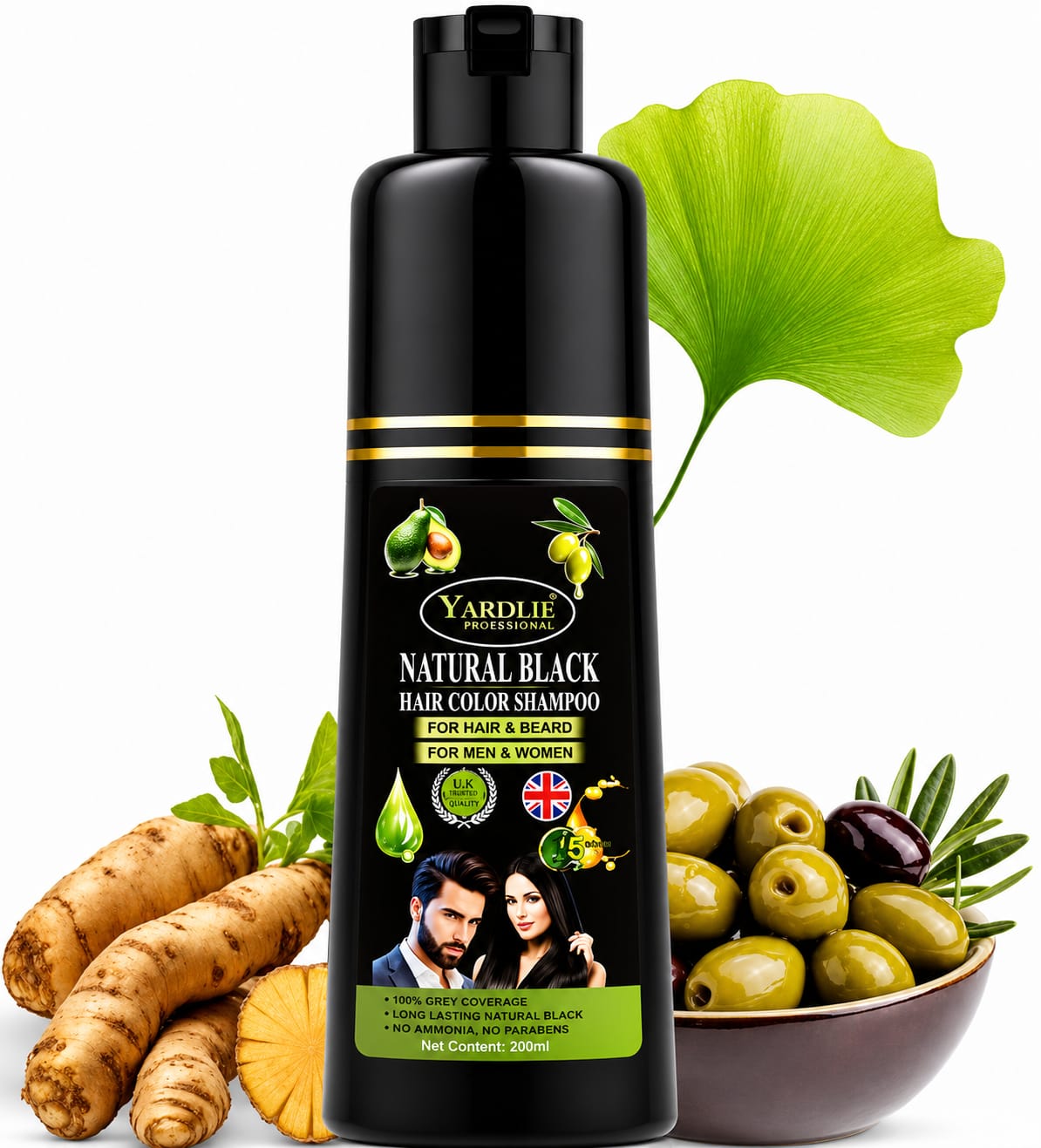 Yardlie Hair Color Shampoo -  Black and Dark Brown
